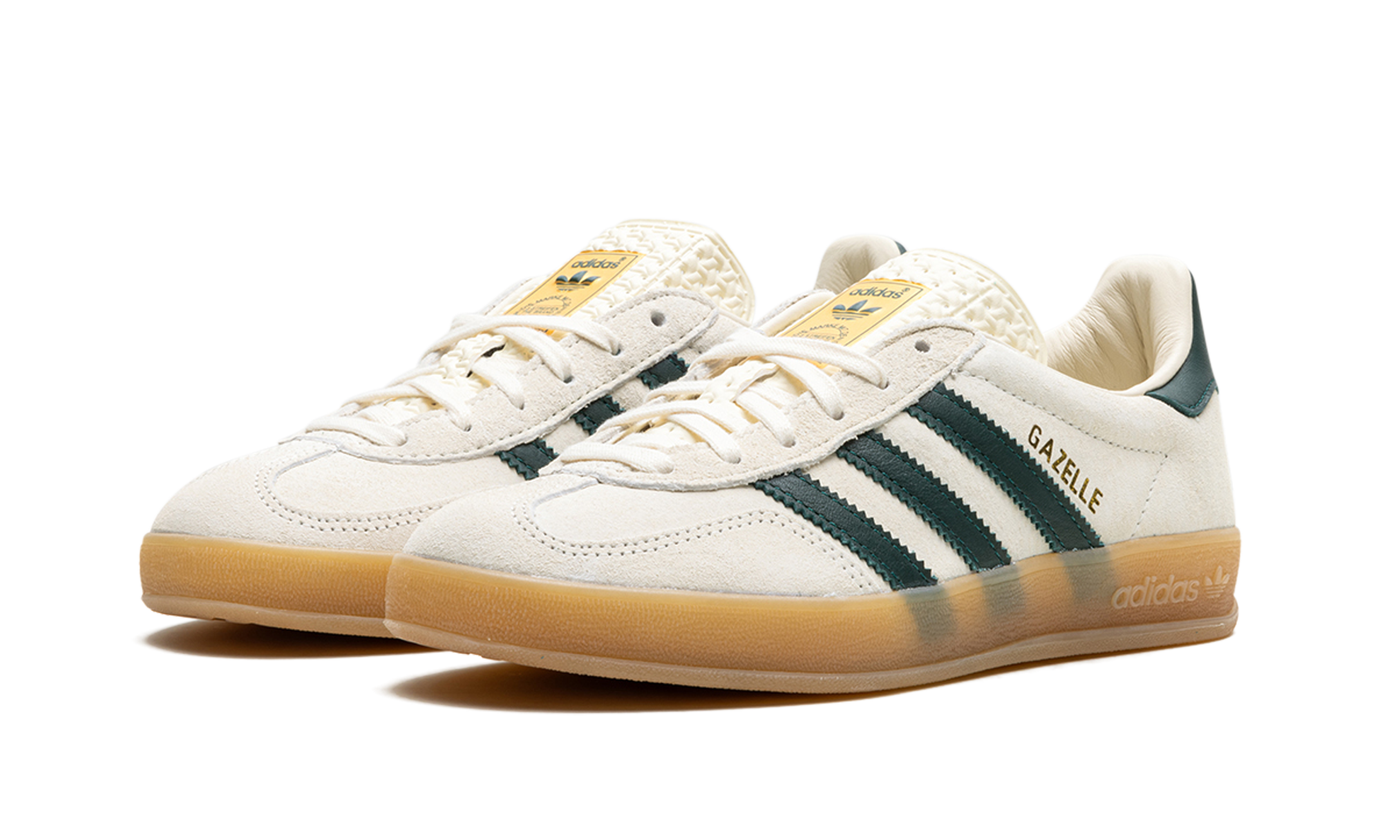 Adidas Gazelle Indoor Cream White Collegiate Green Gum 3