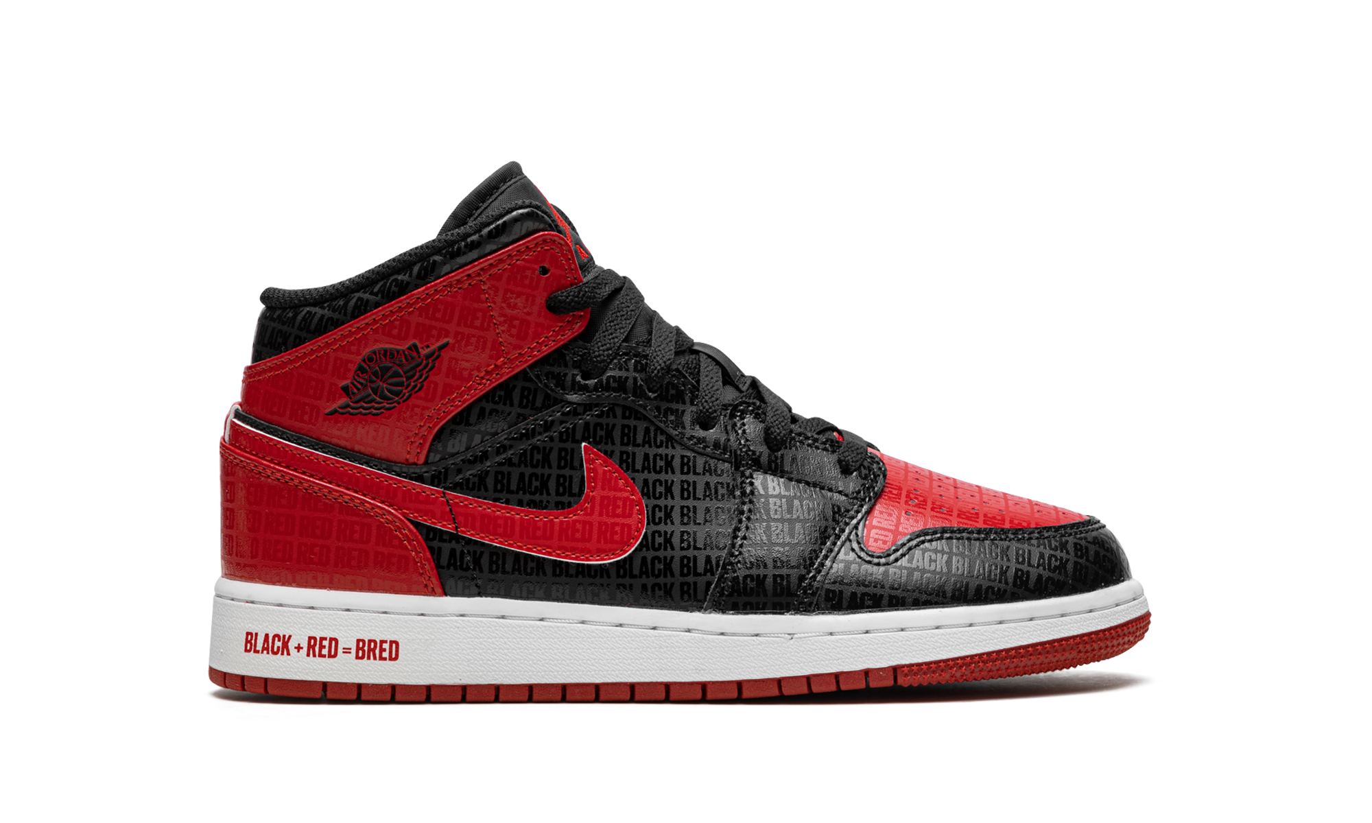 Air Jordan 1 Mid Bred Text