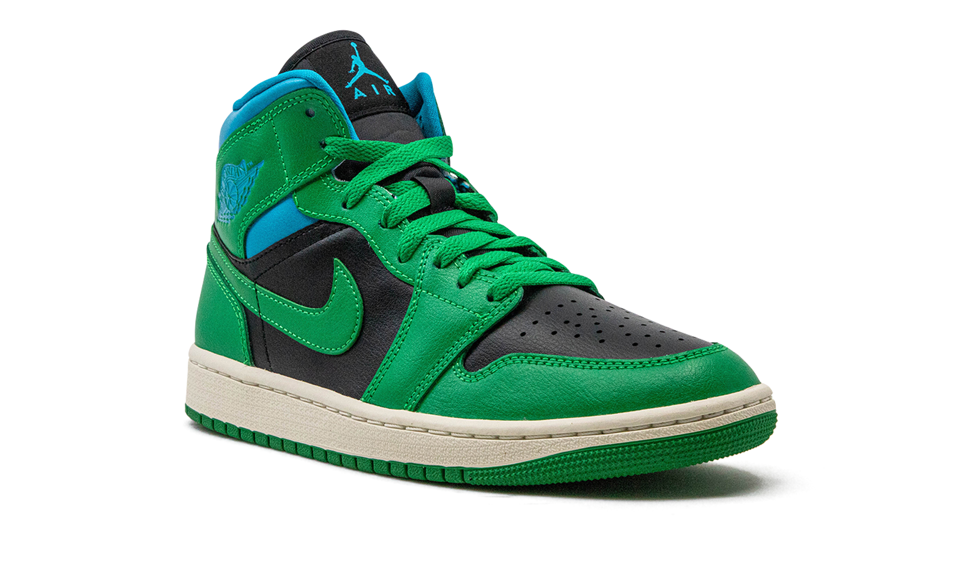 Air Jordan 1 Mid Lucky Green Aquatone