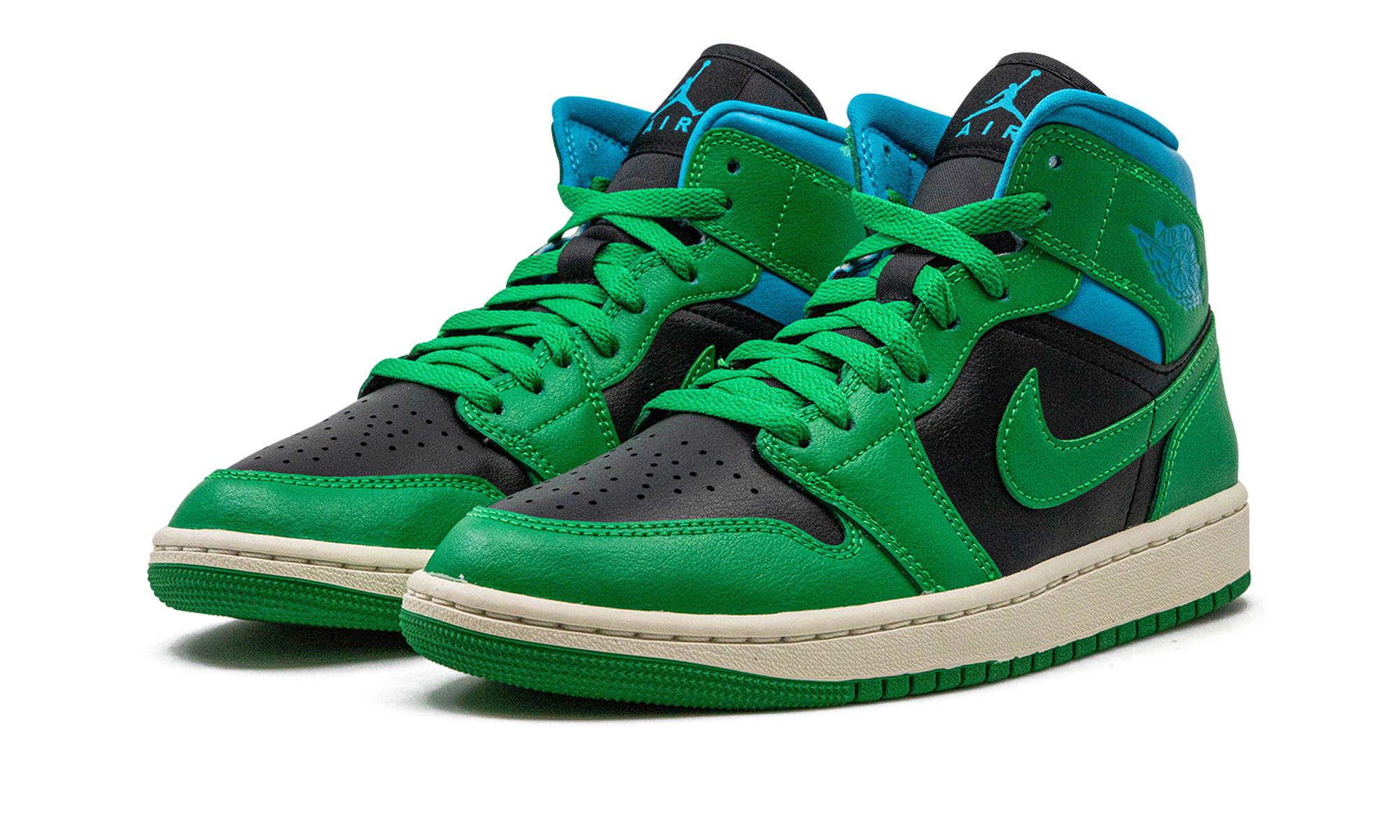 Air Jordan 1 Mid Lucky Green Aquatone