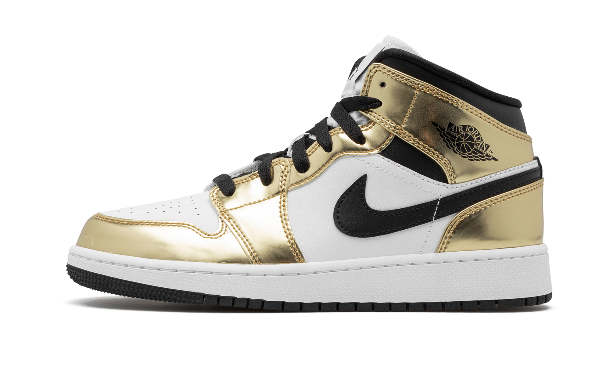 Air Jordan 1 Mid Metallic Gold Black White (GS) 1