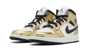 Air Jordan 1 Mid Metallic Gold Black White (GS) 3