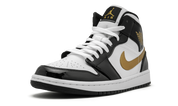 Air Jordan 1 Mid SE Black Gold Patent Leather 5