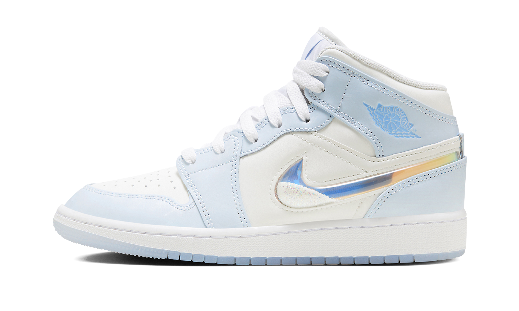 Air Jordan 1 Mid SE GS Glitter Swoosh 1