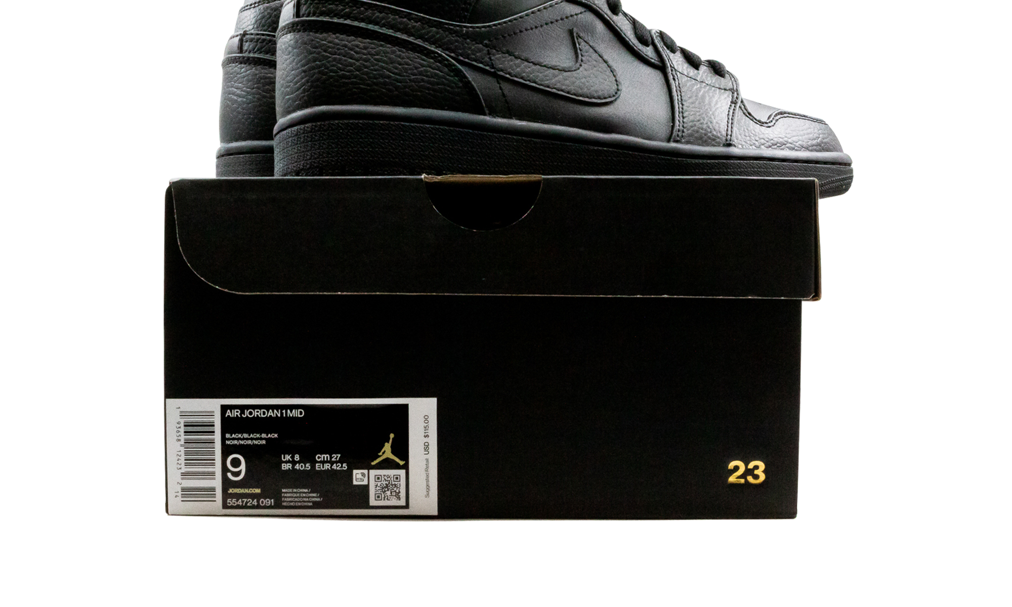 Air Jordan 1 Mid Triple Black