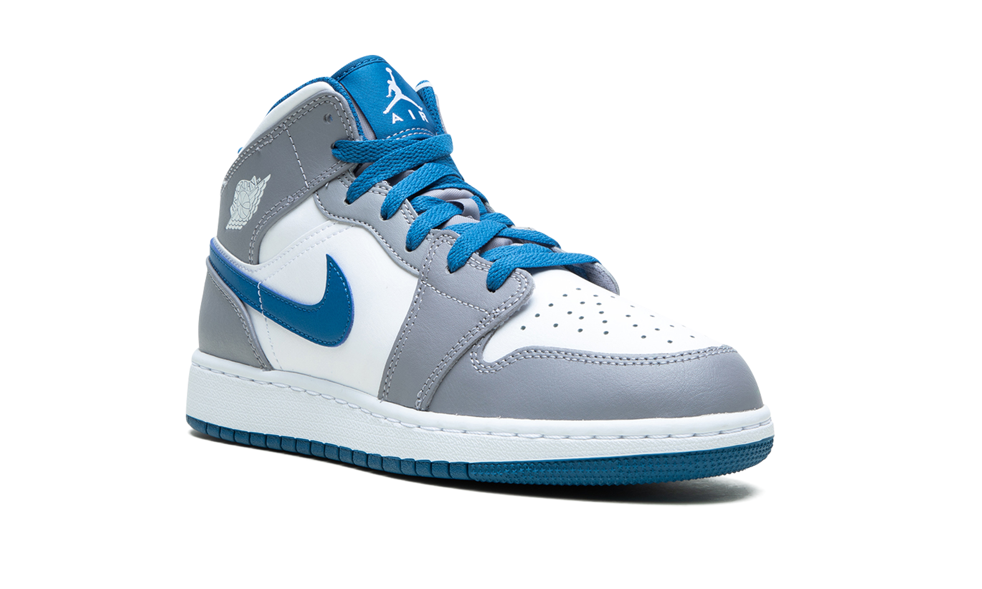 Air Jordan 1 Mid True Blue Cement (GS) 2