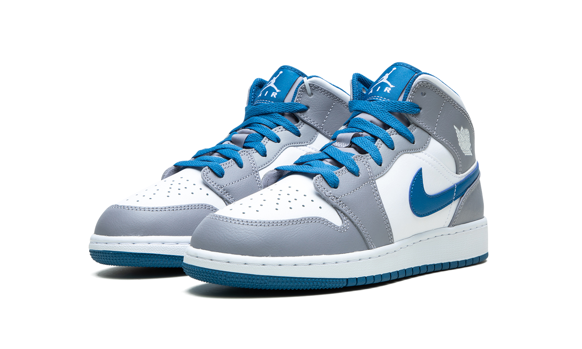 Air Jordan 1 Mid True Blue Cement (GS) 3