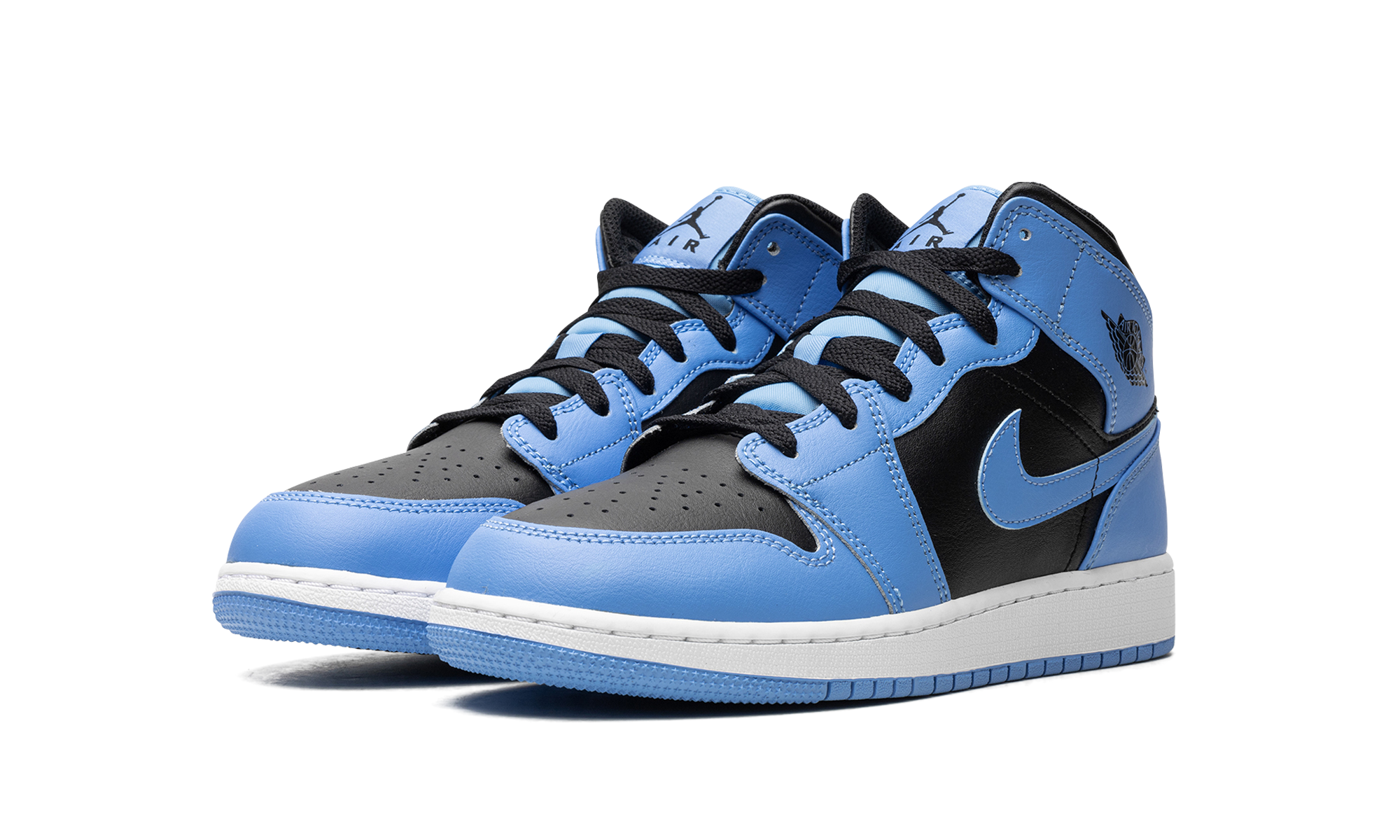 Air Jordan 1 Mid University Blue Black (GS) 3