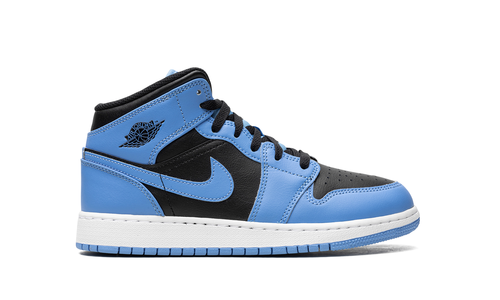 Air Jordan 1 Mid University Blue Black (GS) 7