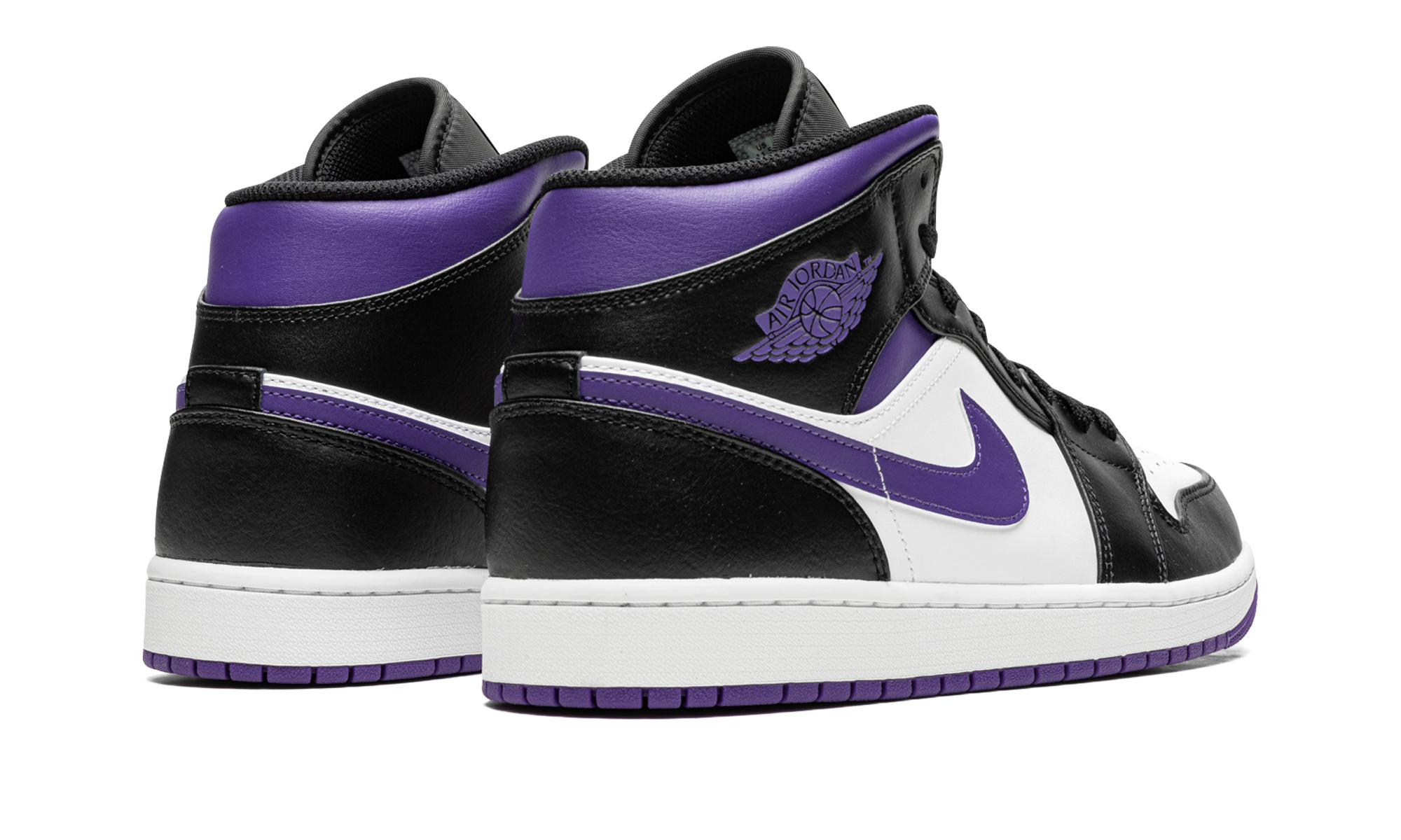 Air Jordan 1 Mid White Black Purple 4