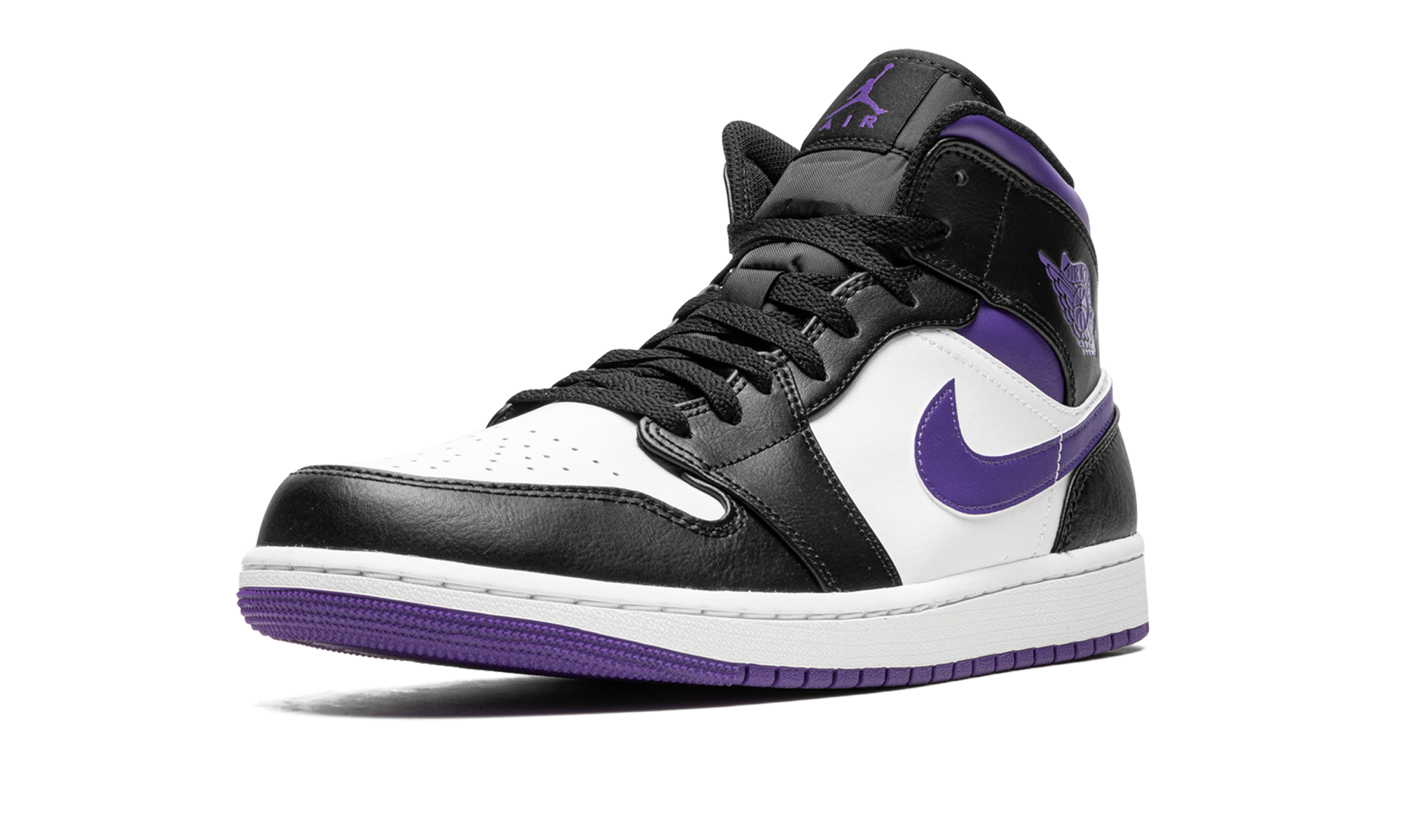 Air Jordan 1 Mid White Black Purple 5