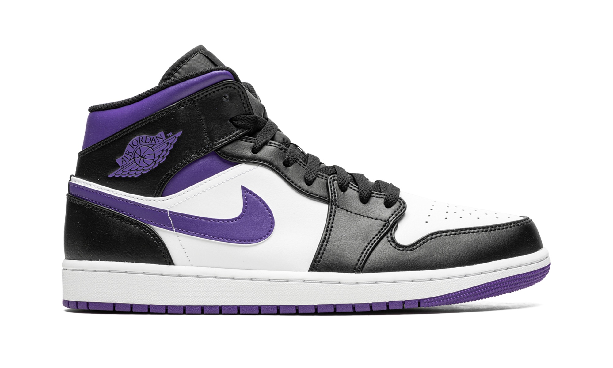 Air Jordan 1 Mid White Black Purple 7