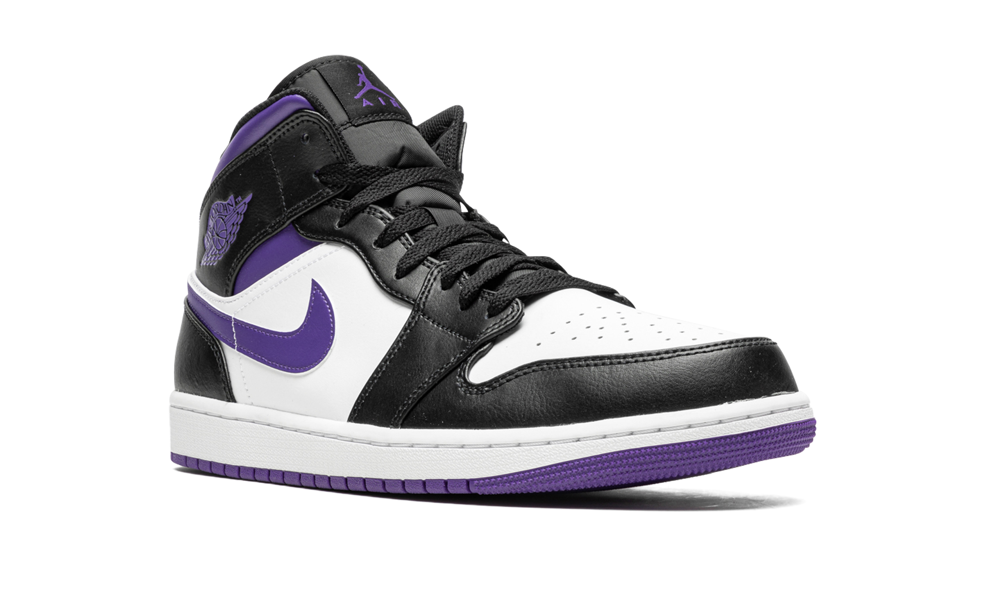Air Jordan 1 Mid White Black Purple 8