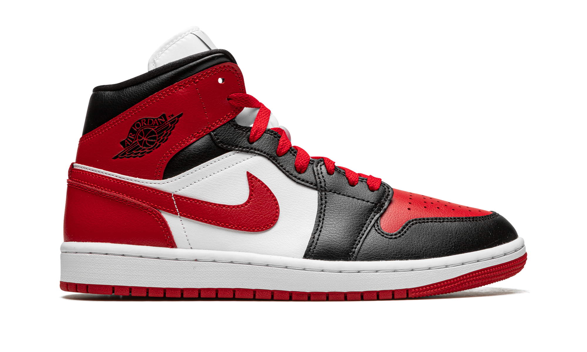 Air Jordan 1 Mid White Bred Toe
