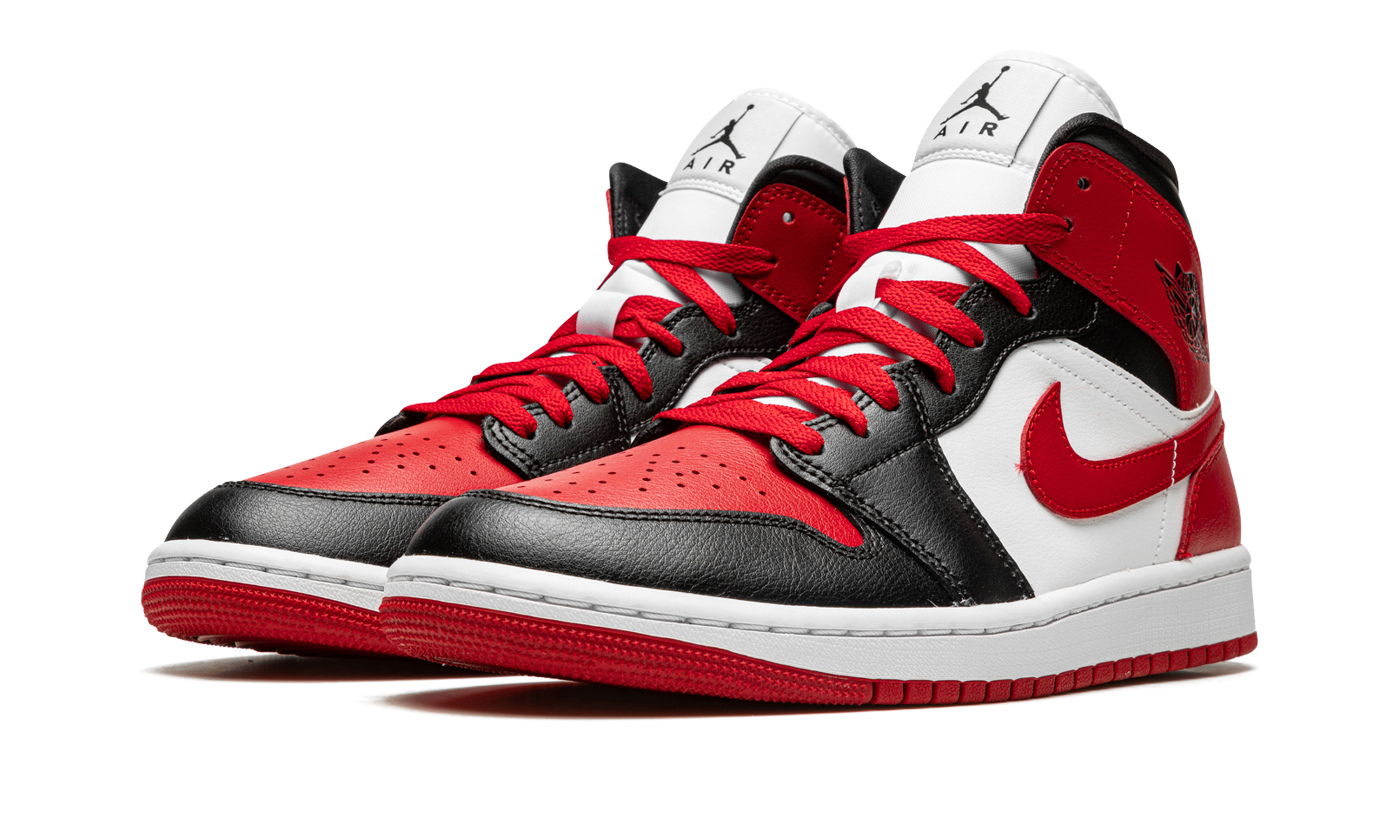 Air Jordan 1 Mid White Bred Toe