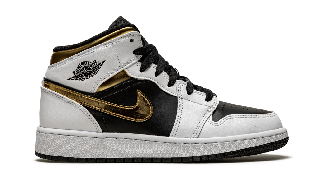 Air Jordan 1 Mid White Gold Black (GS) 7