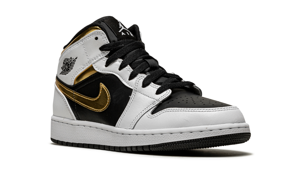 Air Jordan 1 Mid White Gold Black (GS) 8