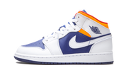 Air Jordan 1 Mid White Laser Orange Deep Royal Blue