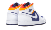 Air Jordan 1 Mid White Laser Orange Deep Royal Blue