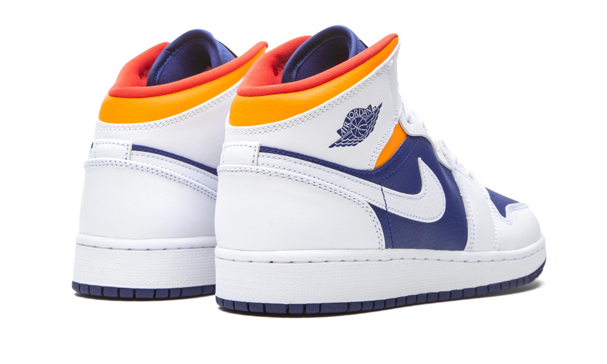 Air Jordan 1 Mid White Laser Orange Deep Royal Blue