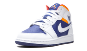 Air Jordan 1 Mid White Laser Orange Deep Royal Blue