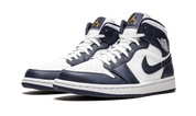 Air Jordan 1 Mid White Metallic Gold Obsidian