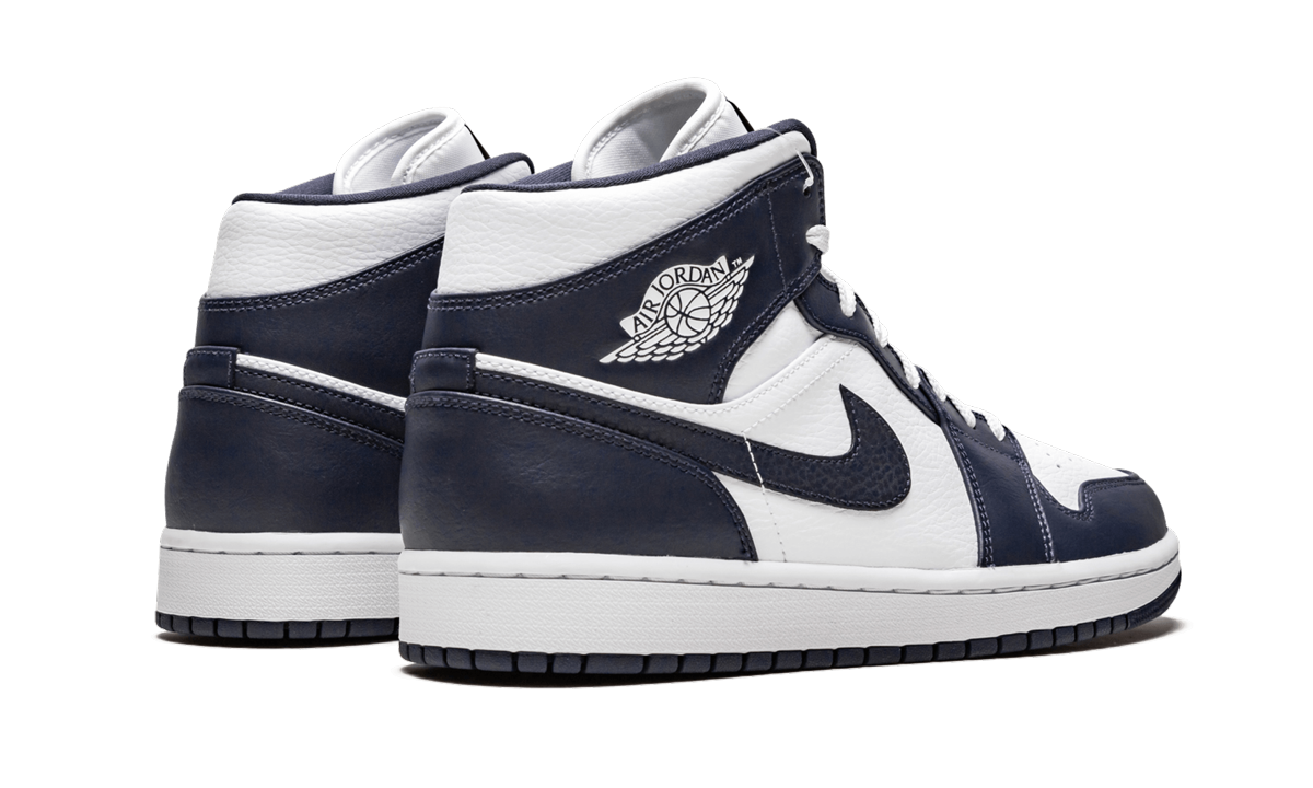 Air Jordan 1 Mid White Metallic Gold Obsidian