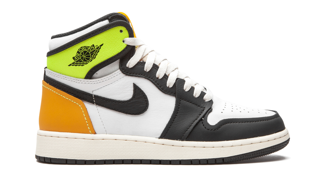 Air Jordan 1 Retro High White Black Volt University Gold (GS) 7