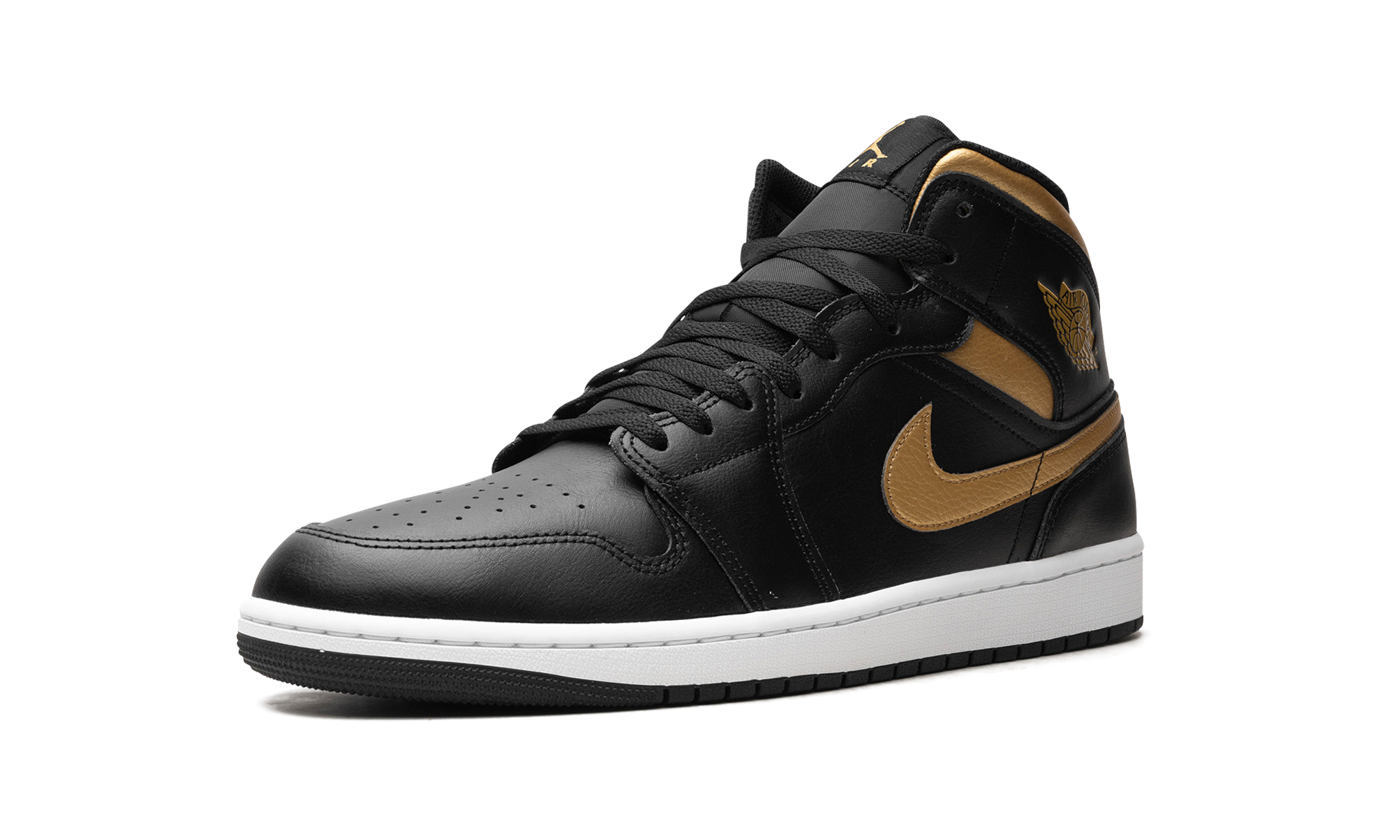 Jordan 1 Mid Black Metallic Gold 5