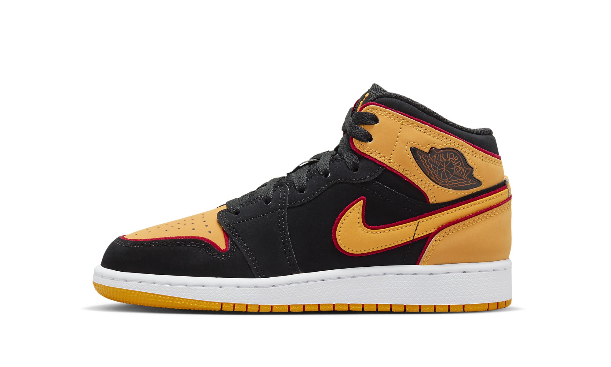 Jordan 1 Mid SE Black Vivid Orange (GS) 1