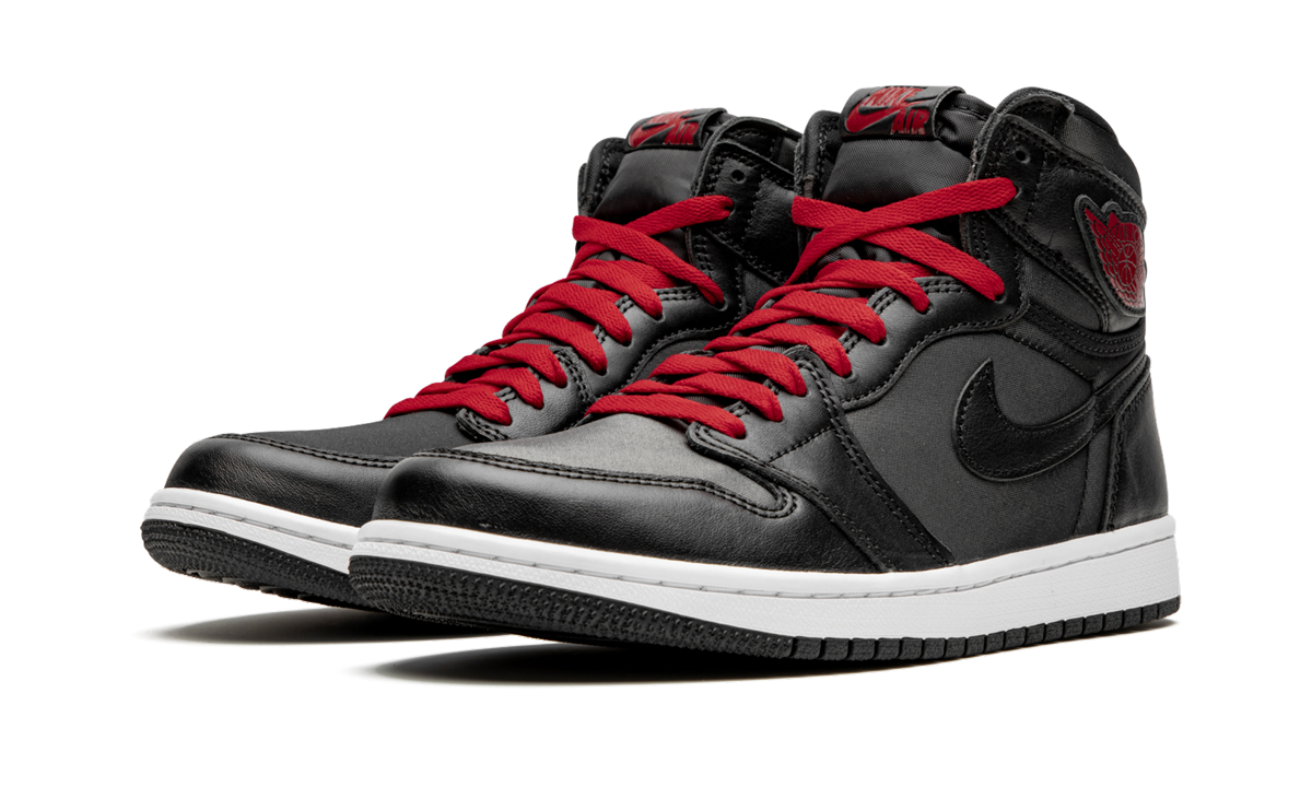 Jordan 1 Retro High Black Satin Gym Red 3