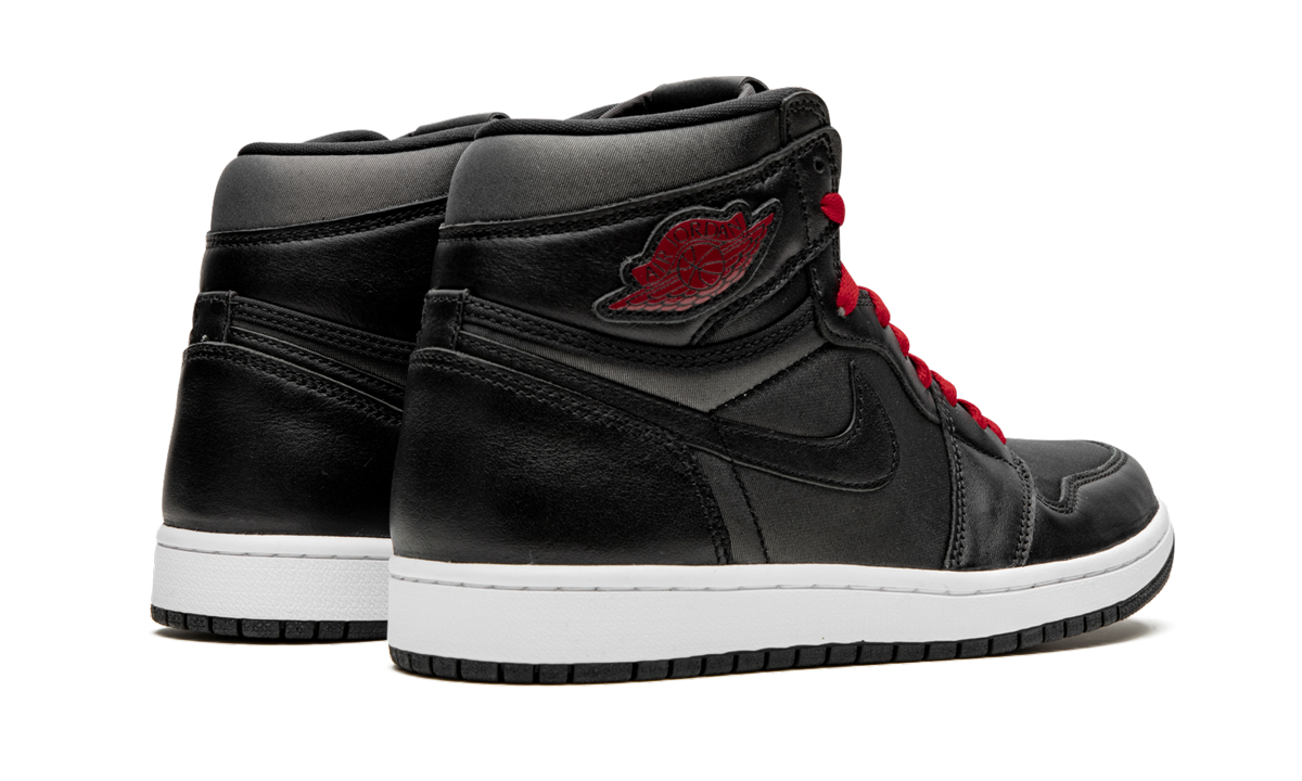 Jordan 1 Retro High Black Satin Gym Red 4