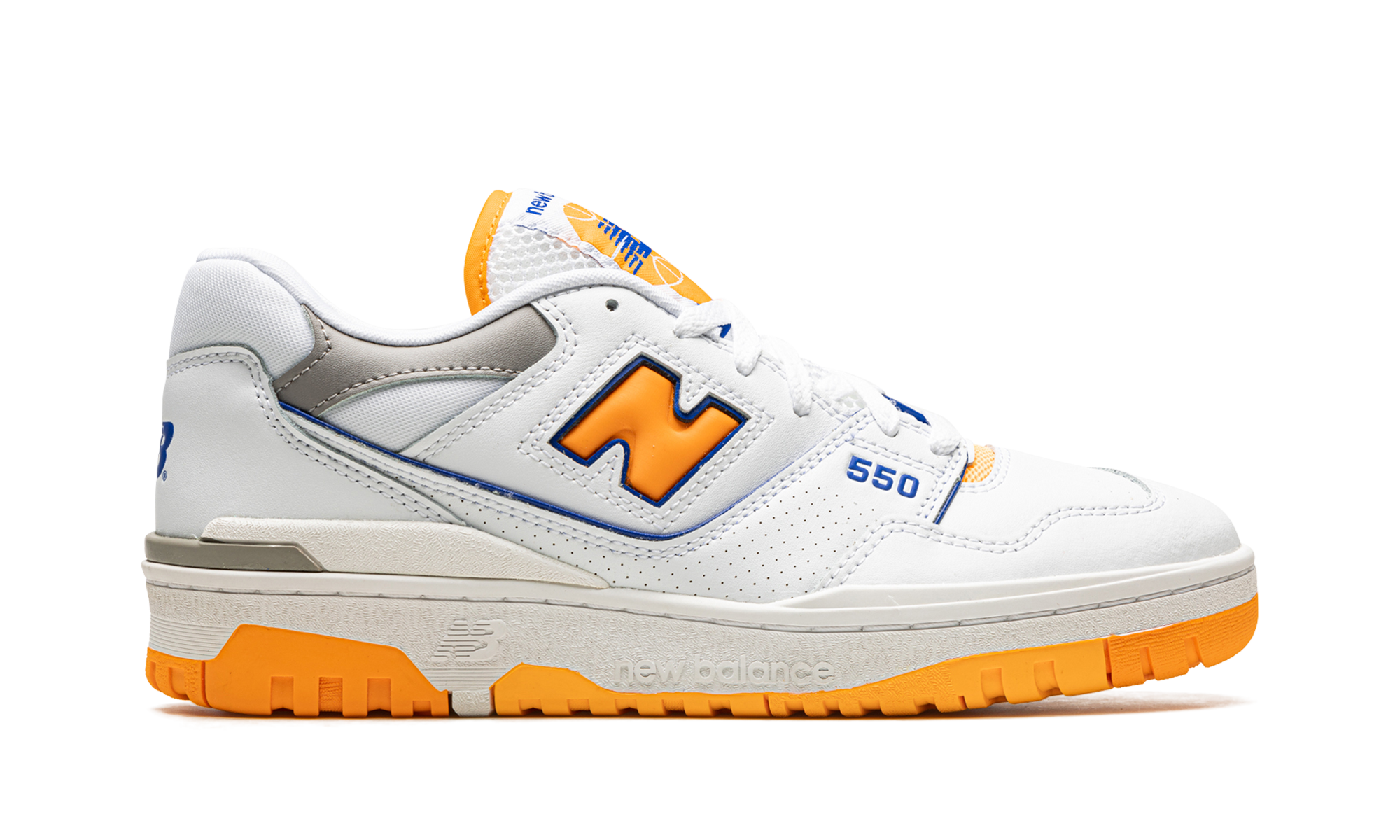 New Balance 550 White Vibrant Orange 7