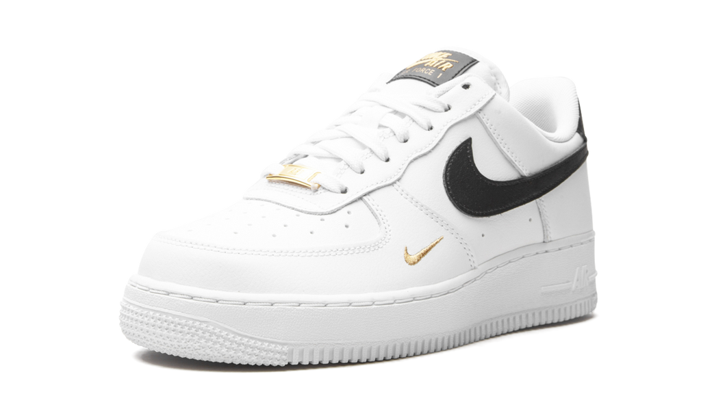 Nike Air Force 1 Low '07 Essential White Black Gold Mini Swoosh (W) 5