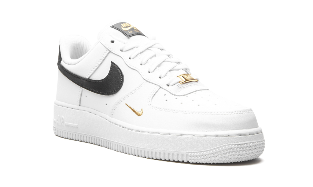 Nike Air Force 1 Low '07 Essential White Black Gold Mini Swoosh (W) 8
