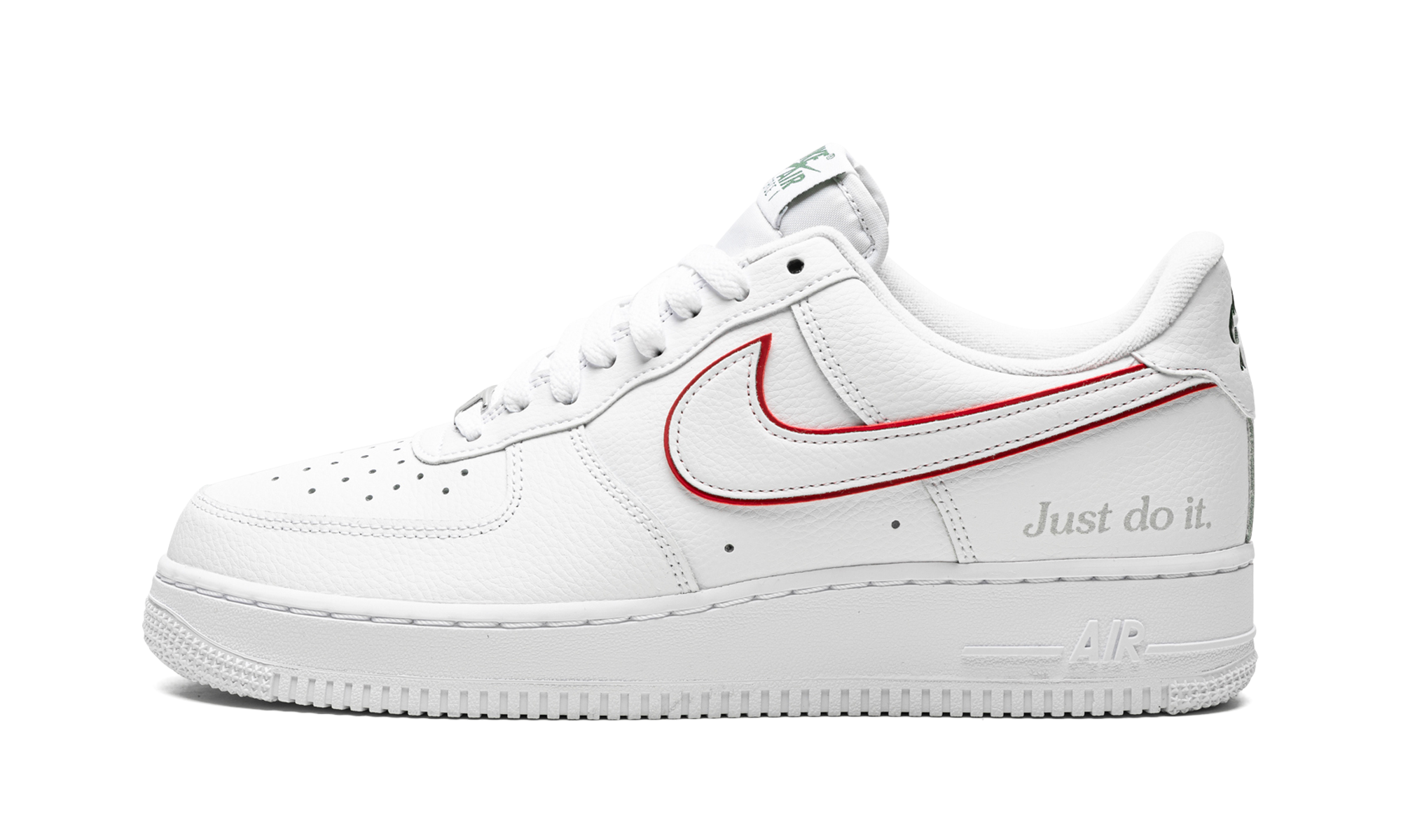 Nike Air Force 1 Low Just Do It White Noble Green Metallic Silver University Red 1