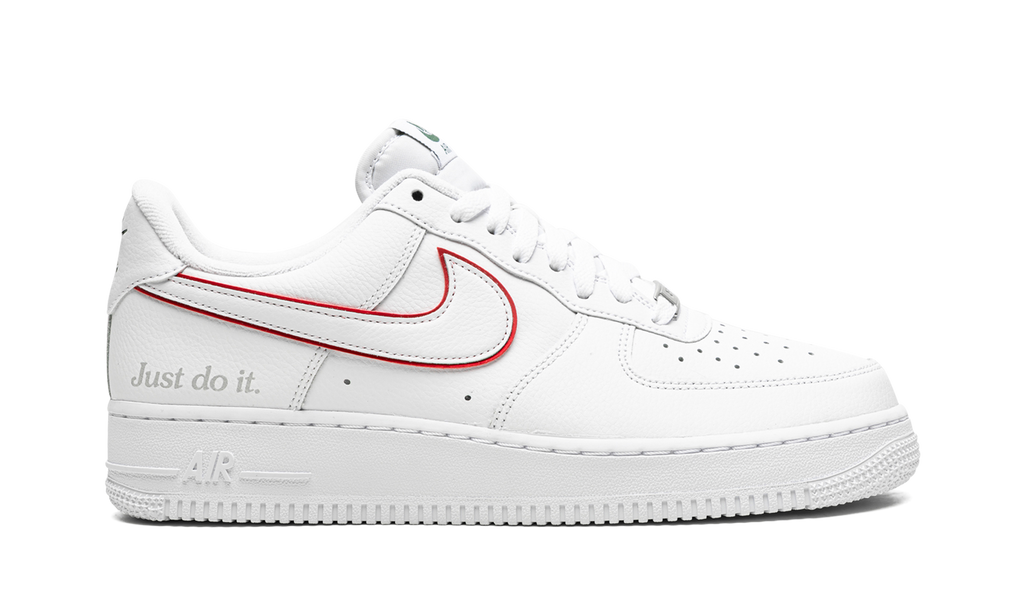 Nike Air Force 1 Low Just Do It White Noble Green Metallic Silver University Red 7