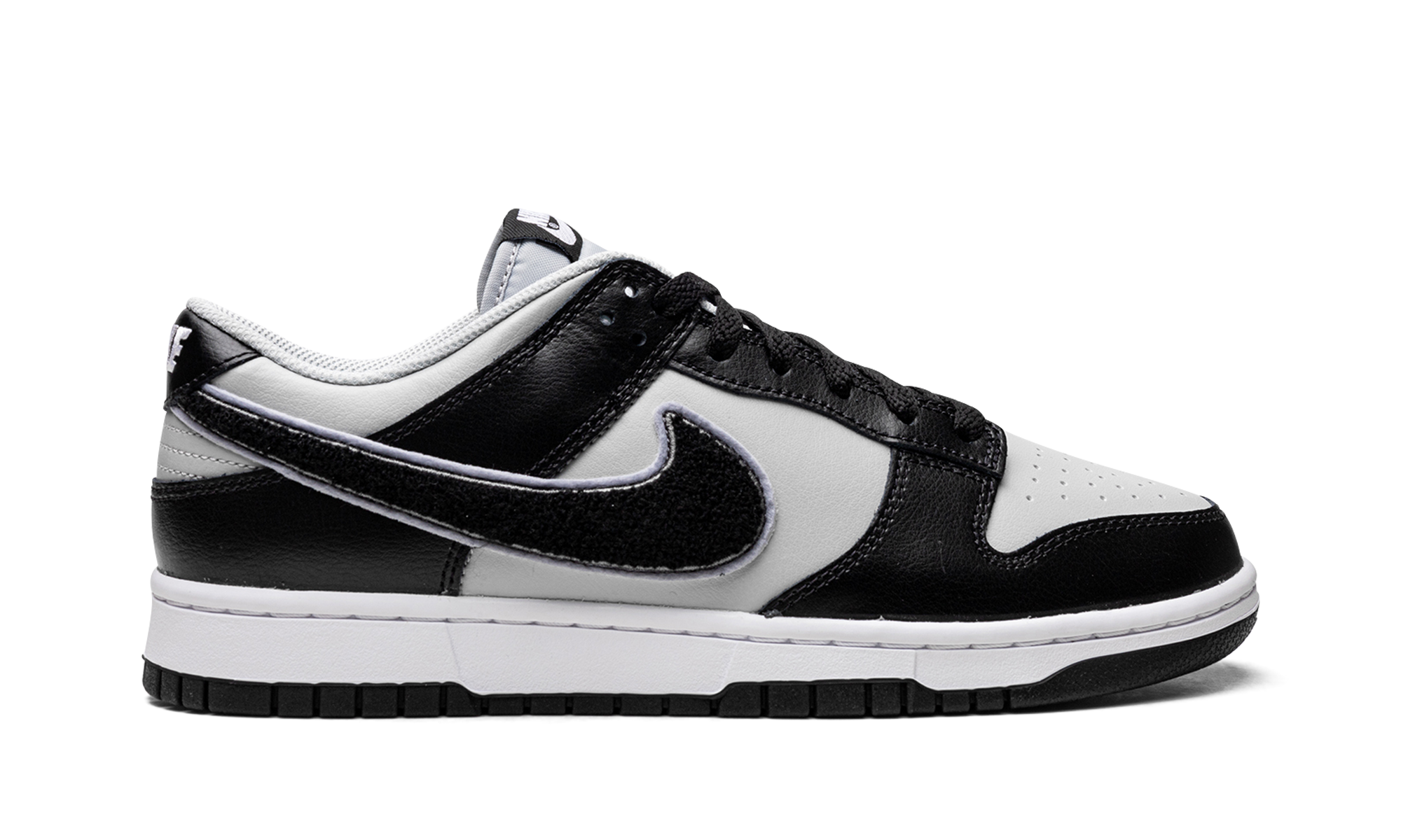 Nike Dunk Low Chenille Swoosh Black Grey 7