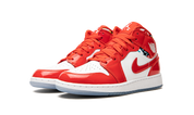 Air Jordan 1 Mid Barcelona Sweater Red Patent (GS) 3