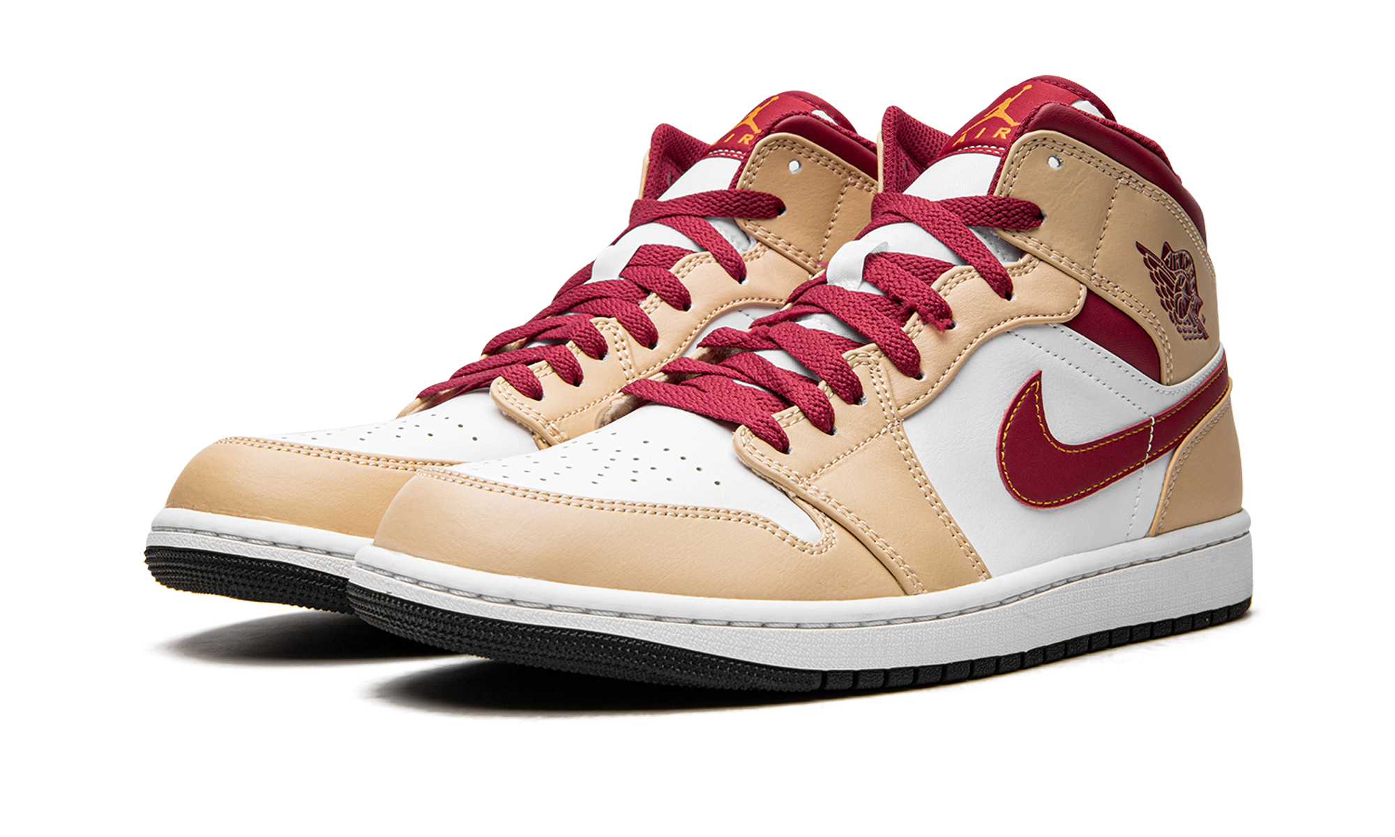 Air Jordan 1 Mid Beige White Red 3