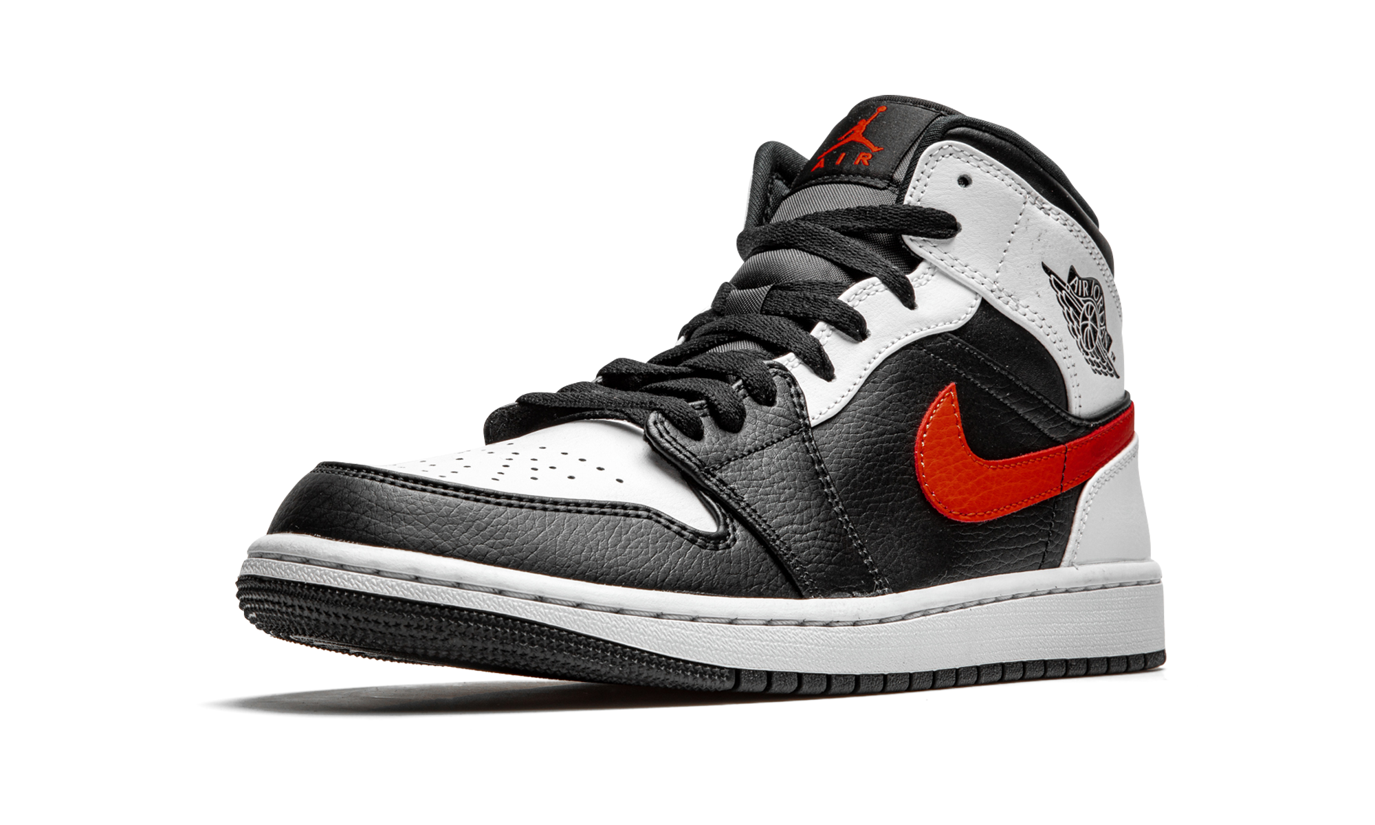Air Jordan 1 Mid Black Chile Red White 4