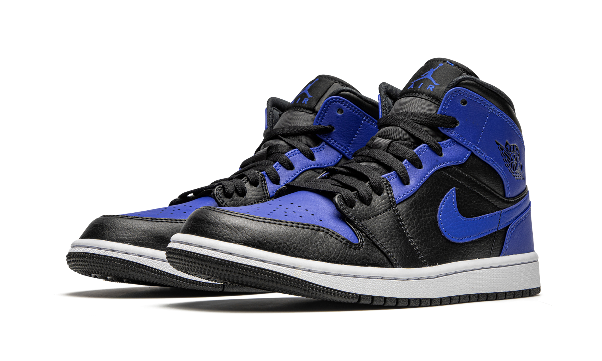 Air Jordan 1 Mid Hyper Royal Tumbled Leather 2