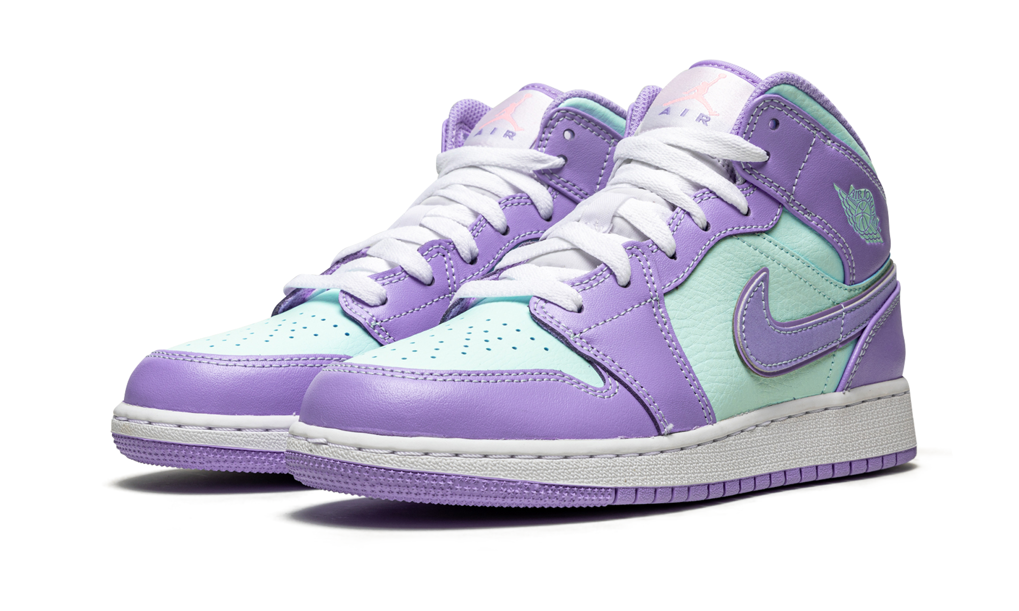 Air Jordan 1 Mid Purple Aqua 2