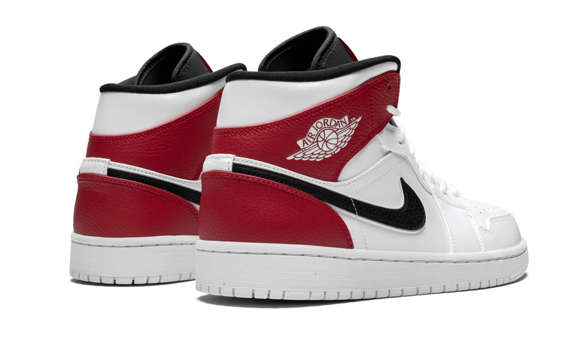 Air Jordan 1 Mid White Black Gym Red 4