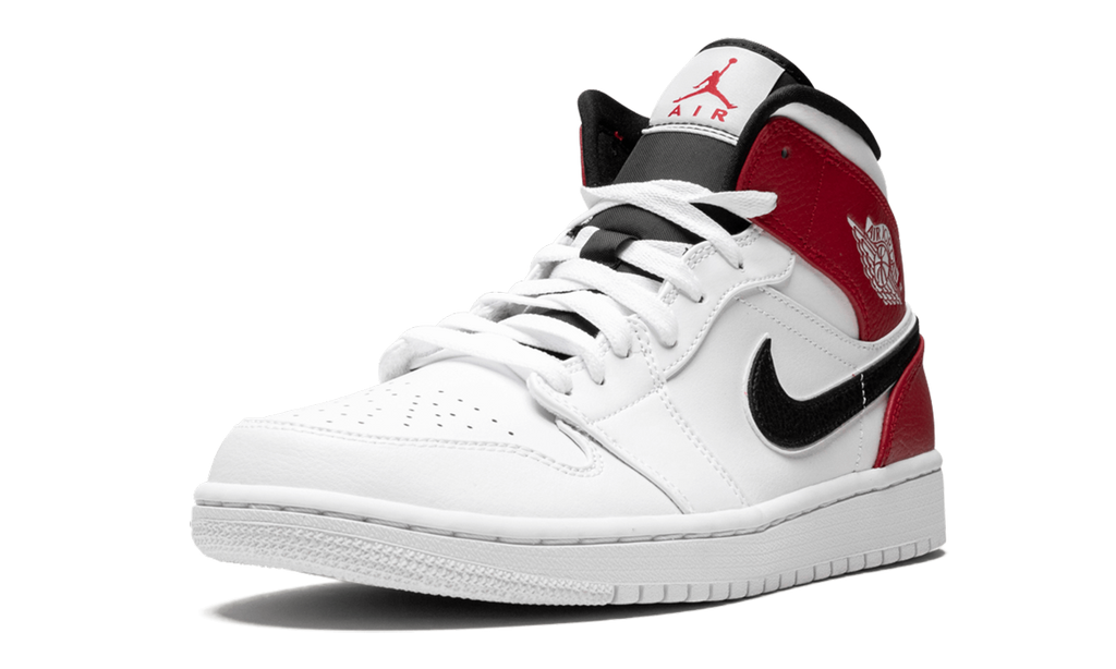 Air Jordan 1 Mid White Black Gym Red 5