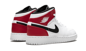Air Jordan 1 Mid White Black Gym Red (GS) 4