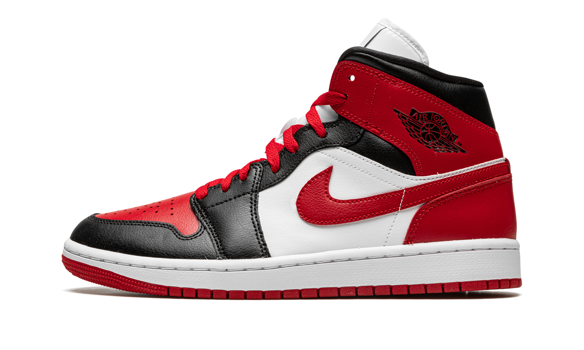 Air Jordan 1 Mid White Bred Toe 1