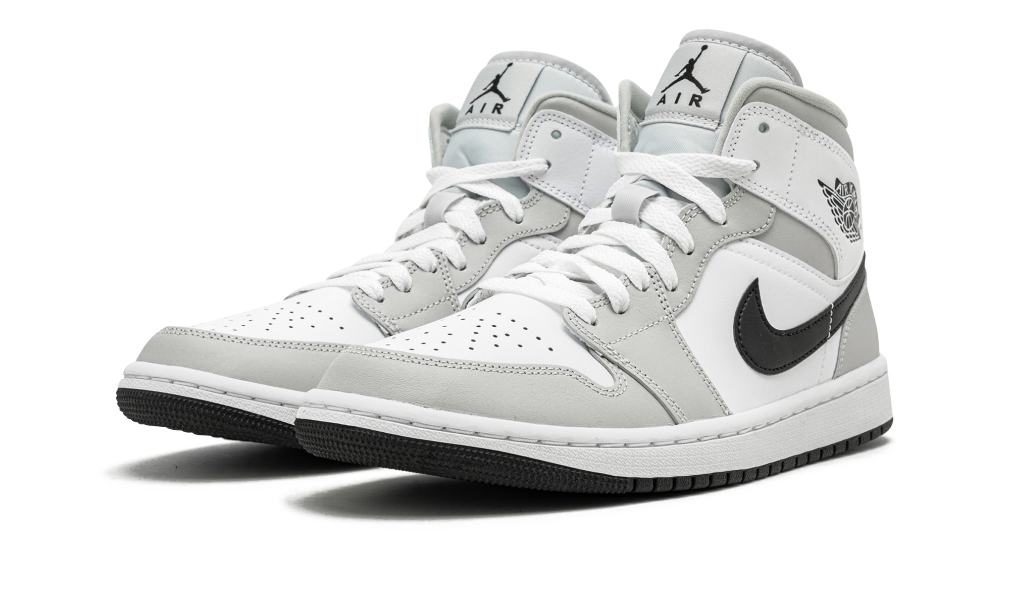 Air Jordan 1 Mid White Light Smoke Gray 3