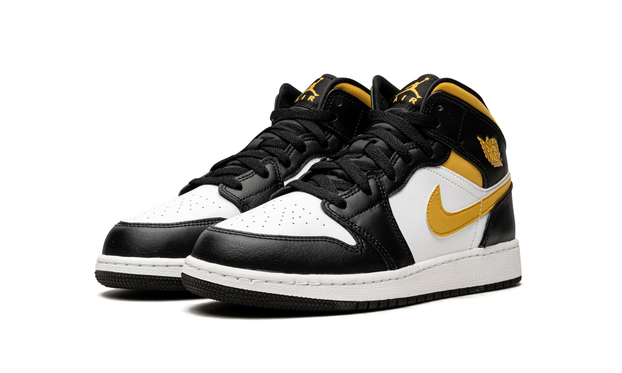 Air Jordan 1 Mid White Pollen Black (GS) 3
