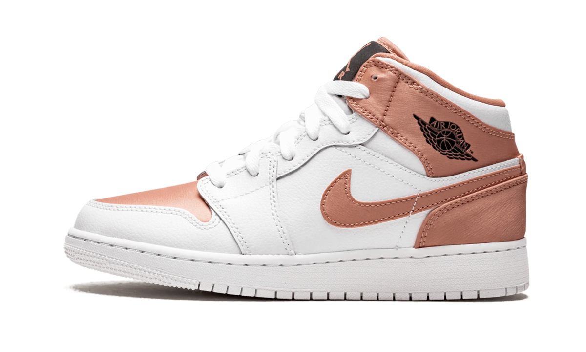Air Jordan 1 Mid White Rose Gold (GS) 1